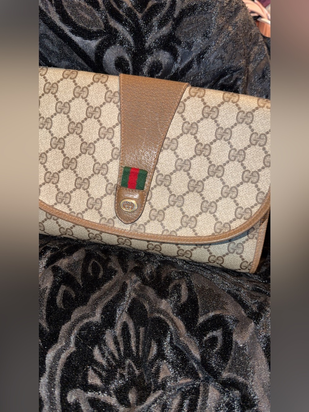 Gucci Beige/Brown GG Canvas Clutch